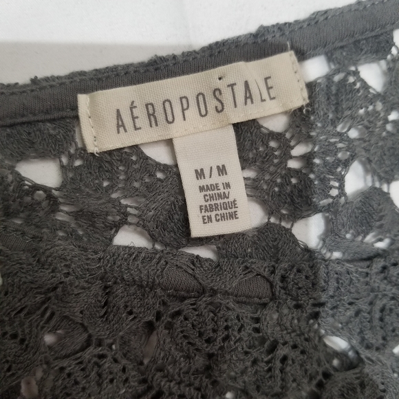 Aerpostale knit like long sleeve top gray color in medium - Picture 4 of 11
